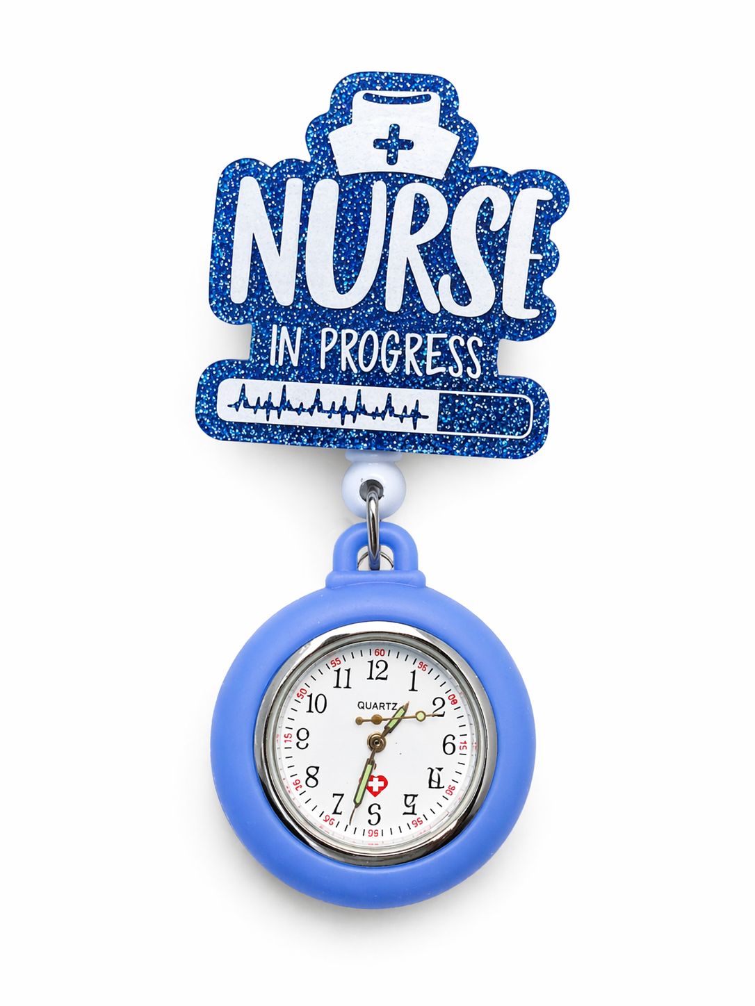 Nurse In Progress Clock Badge Reel