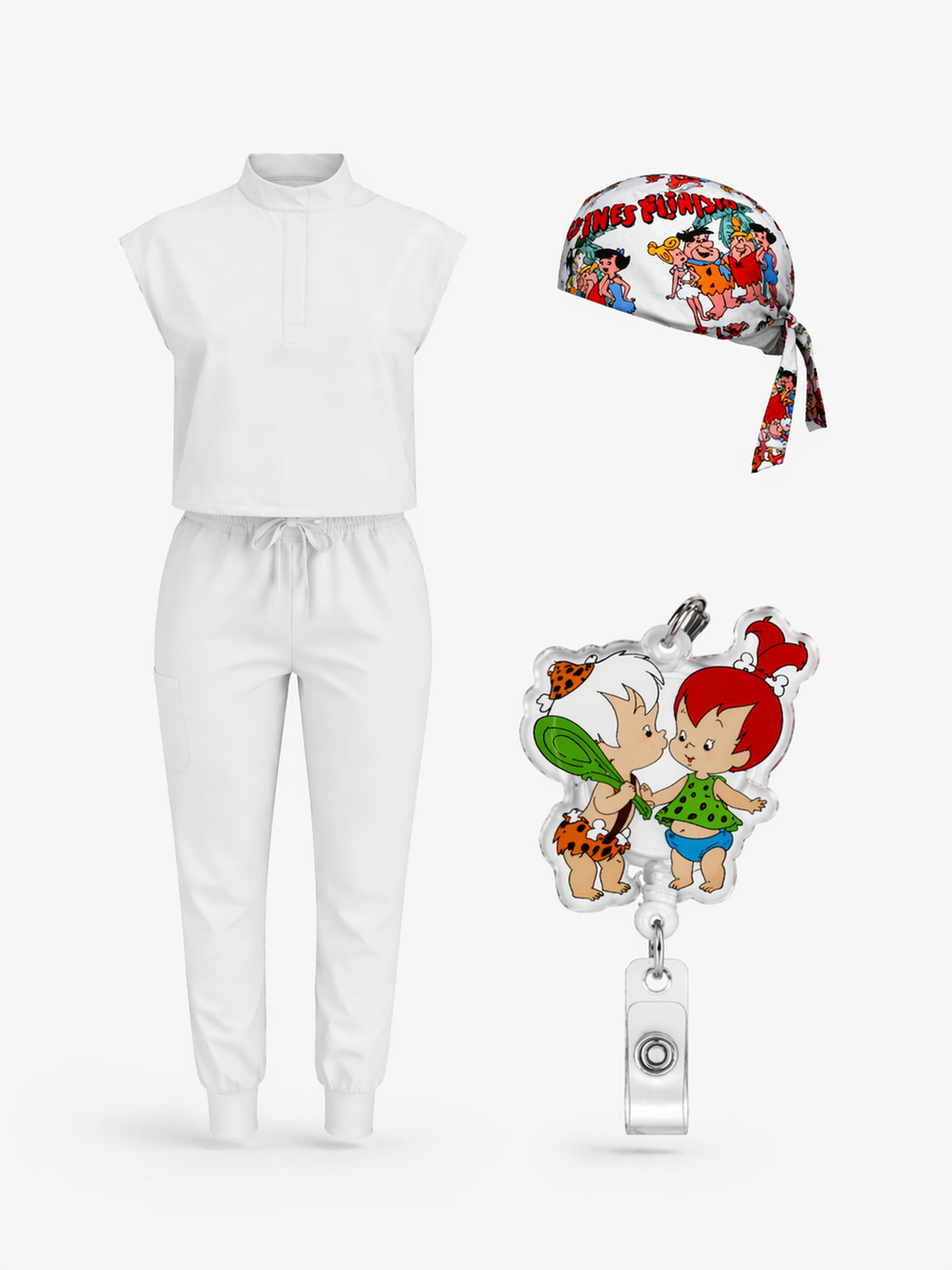 Clinical White Scrub Set
