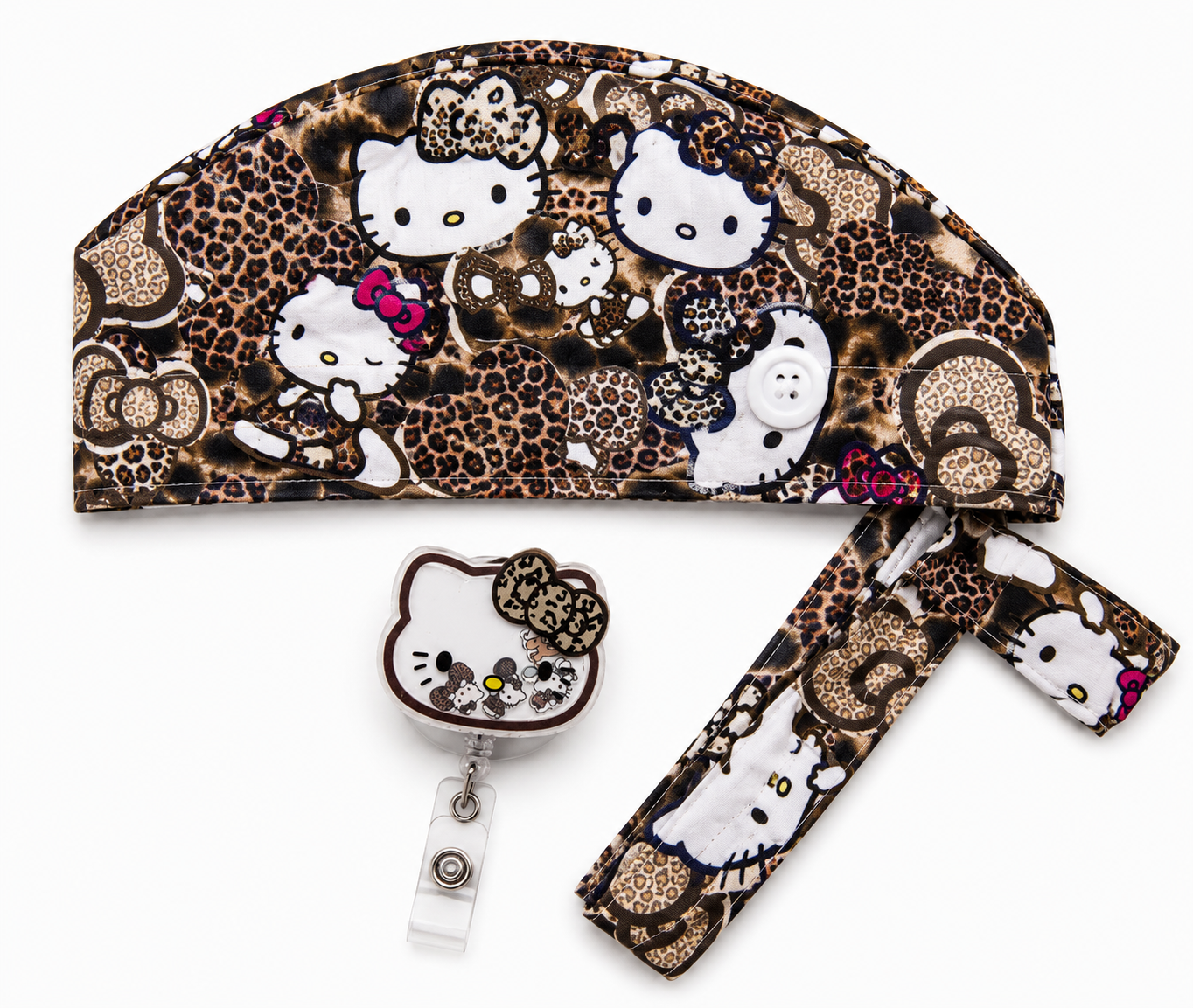 Charting with Kitty Scrub Cap & Badge Reel Set