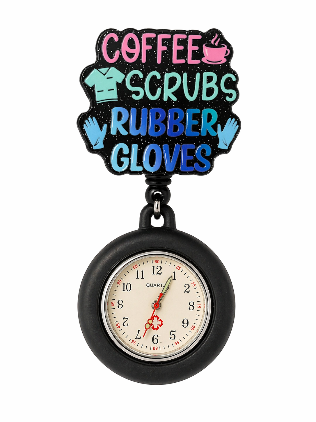 Vitals & Coffee Clock Badge Reel