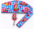 Berry Sweet Scrub Cap & Badge Reel Set