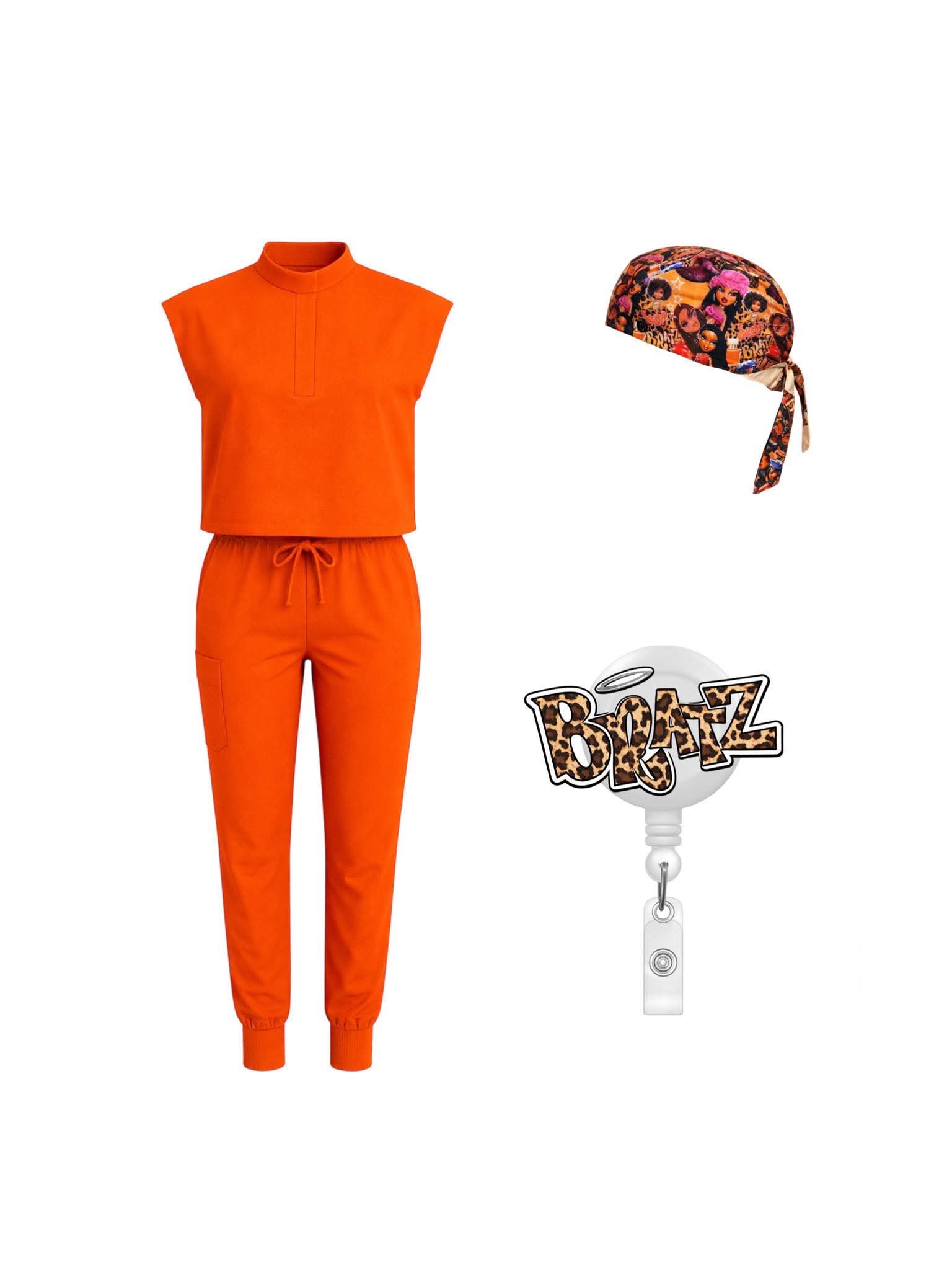 Lab Orange Scrub Set