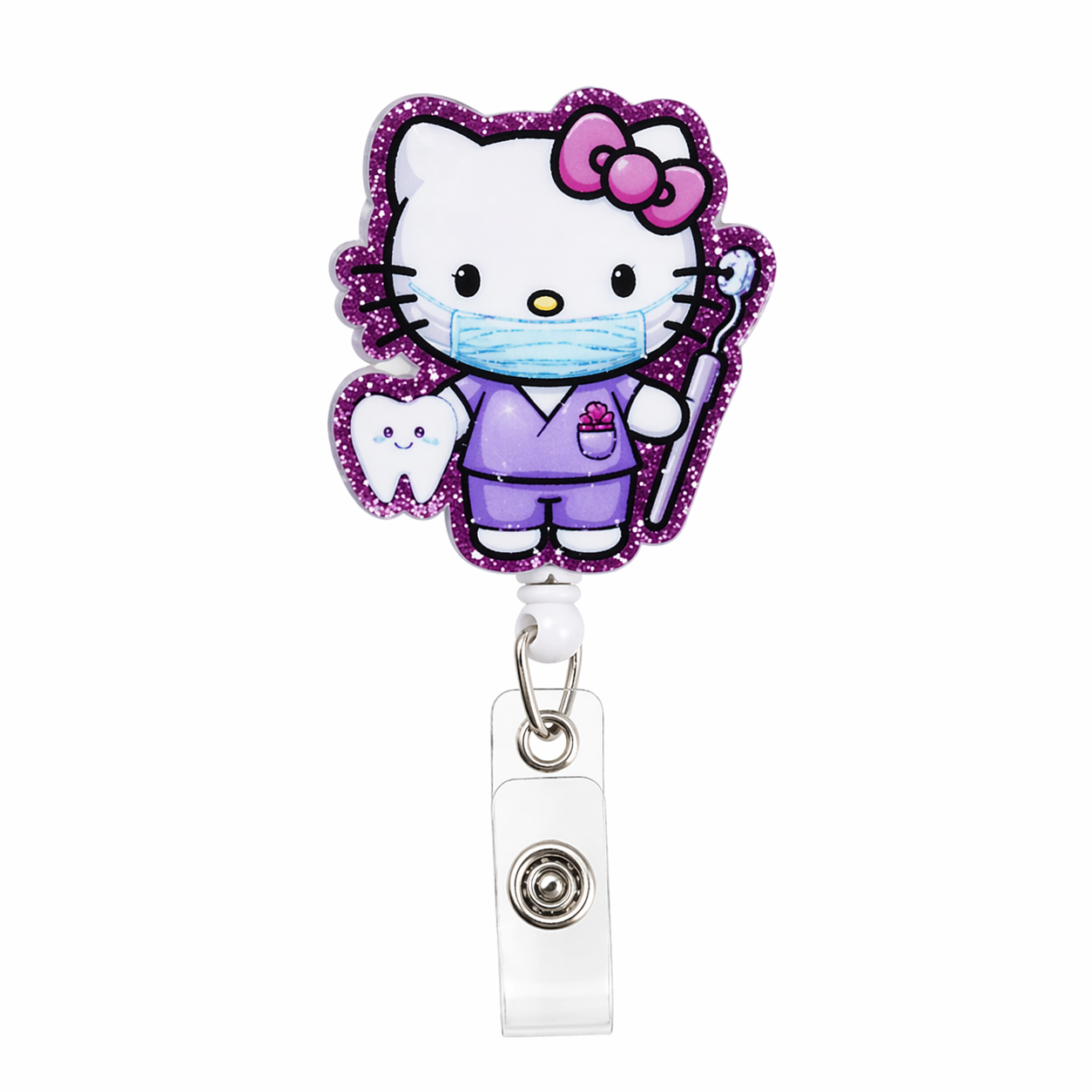 Kitty Dental Diva Badge Reel